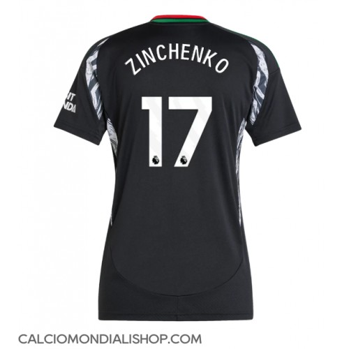 Maglie da calcio Arsenal Oleksandr Zinchenko #17 Seconda Maglia Femminile 2024-25 Manica Corta